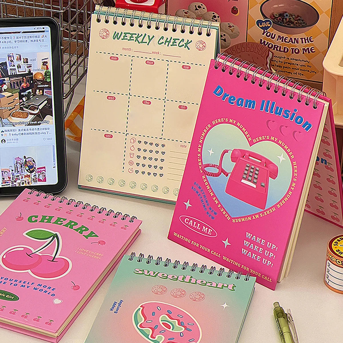 Daily/Weekly Coil Planner 120 Sheets Agenda Diary Supplies 2023 Study School Supplies for Students Back to School