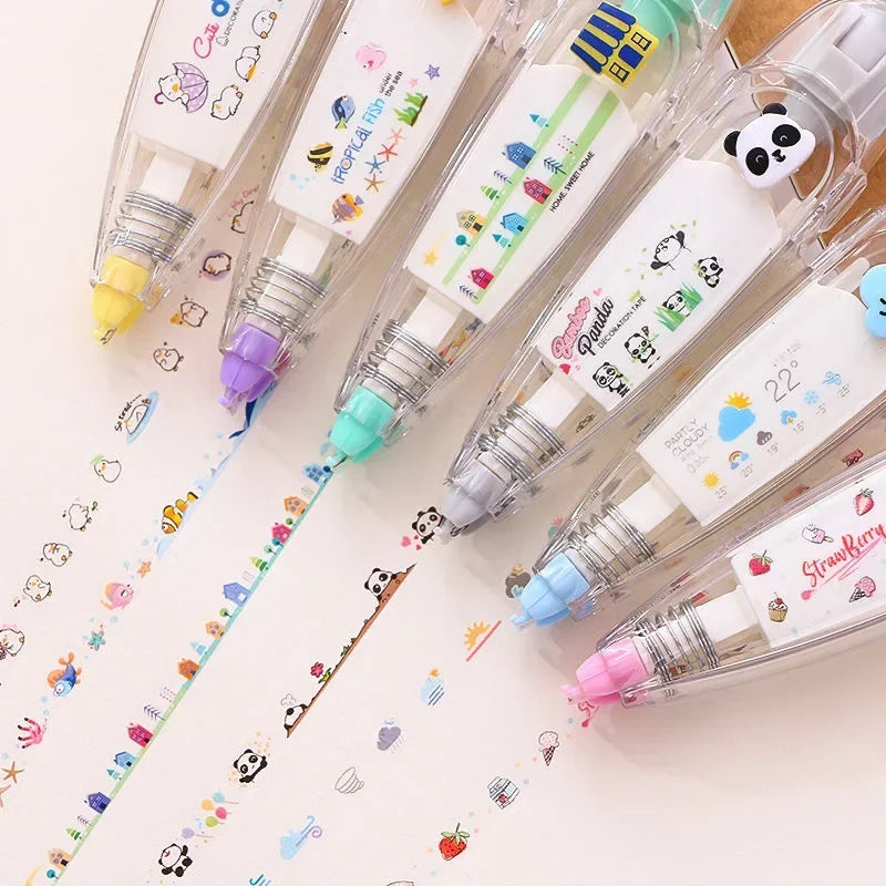 Kawaii Decoration Tape Correction DIY Cute Korean Japanese aesthetic for Students Girls Stationery Back to School Supplies