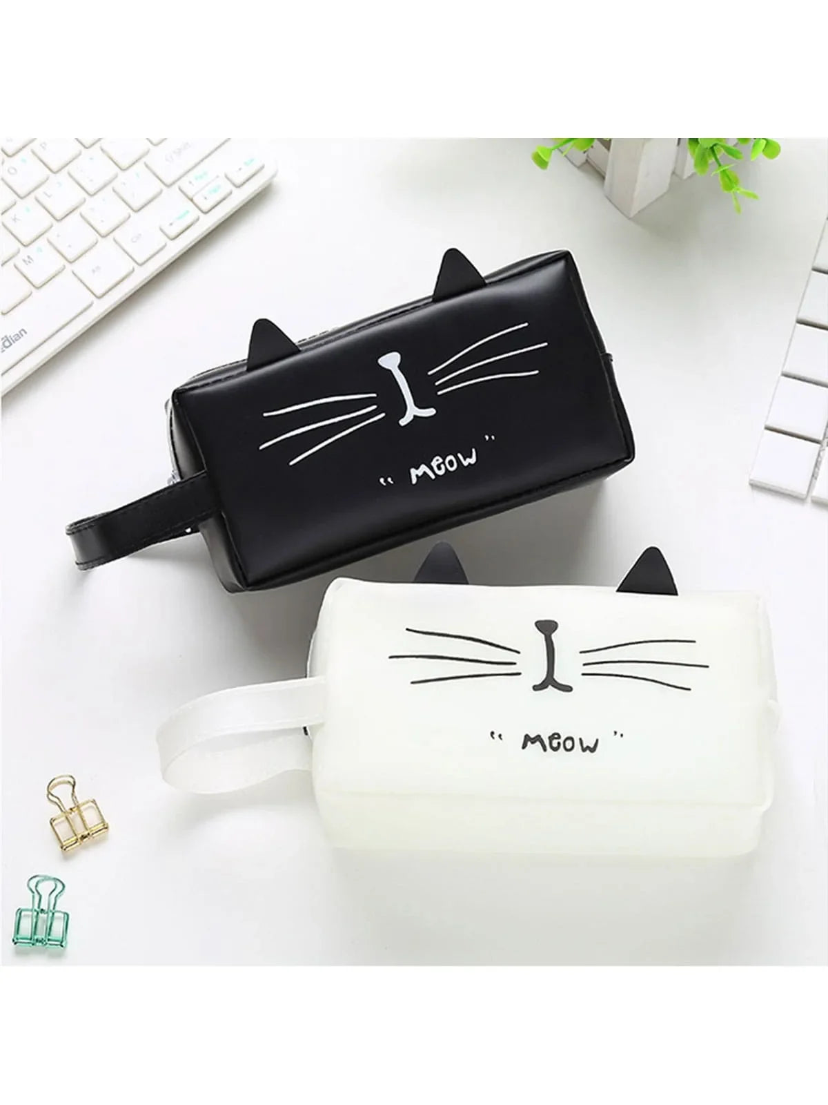 High Capacity Canvas Pencil Case, Solid Color Simple Design Layered Pencil Case, Multi-Purpose And Suitable Stationery Pouch